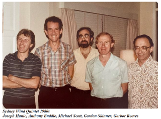 Sydney Wind Quintet 1980s
Joseph Hanic, Anthony Buddle, Michael Scott, Gordon Skinner, Garbor Reeves